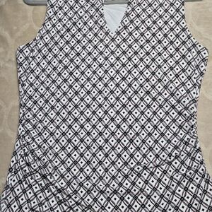 White House Black Market Black and White Patterned Tank Top